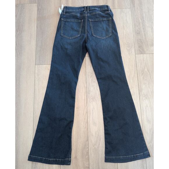 NWT RSQ Tillys Jeans Sz 27 Dark Wash Mid Rise Pork Chop Pockets Flare Leg Y2K - Picture 4 of 7